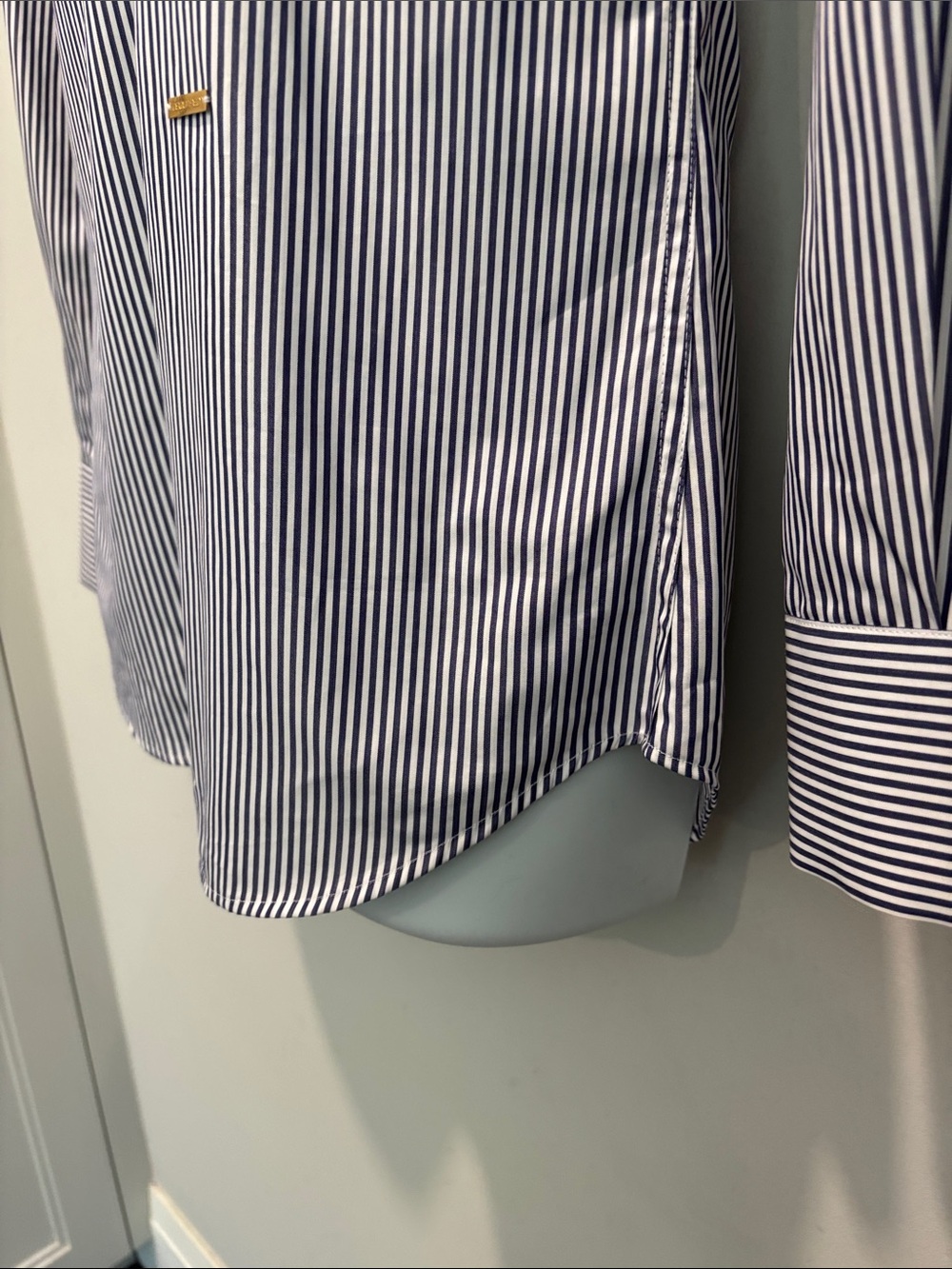DSQUARED2 Blue White Stripe Dress Shirt Slim Fit Cotton EU46 US36 Cocktail - Picture 11 of 16
